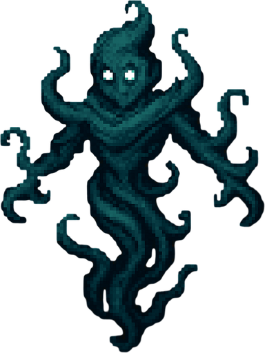 Air wisp character dark souls style 2d pixel art.
In-Game asset.  2d.  High contrast.  No shadows