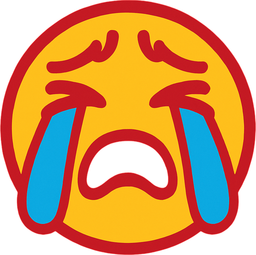 cry face.
In-Game asset.  2d.  High contrast.  No shadows