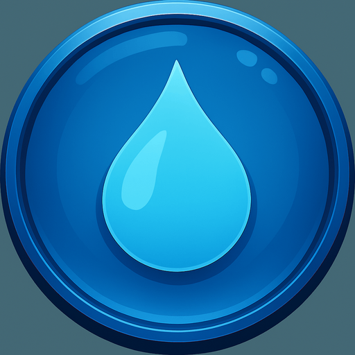 top mavi olsun ortasında da su simgesi olsun