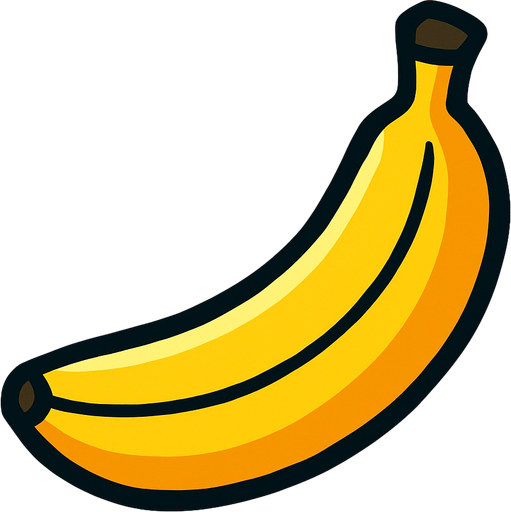 Banana.
In-Game asset.  2d.  High contrast.  No shadows