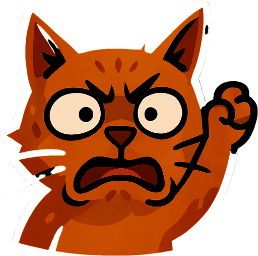 make this cat with silly face looks like that ◑_◐ (╯‵□′)╯