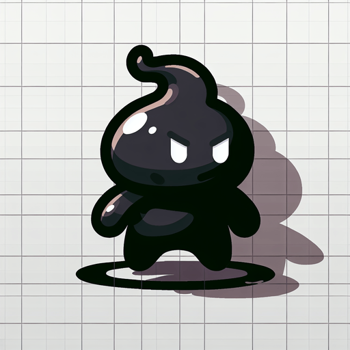 Un slime de sombra RPG con estilo suave y simple.
Single Game Texture.  In-Game asset.  2d.  Blank background.  High contrast.  No shadows