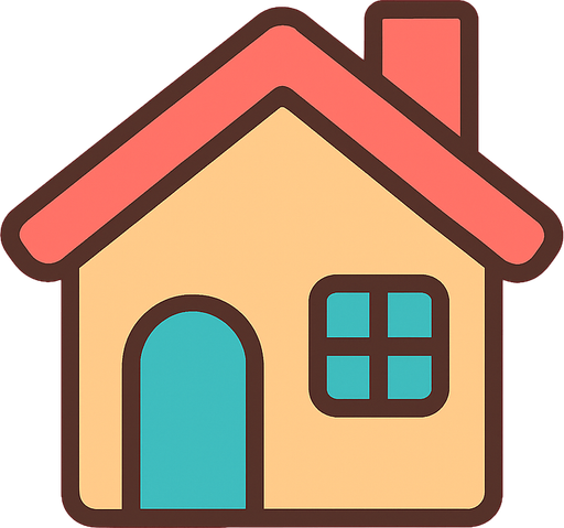 a single simple kawaii house without outlines and no face, for a non-distracting game background.
In-Game asset.  2d.  High contrast.  No shadows