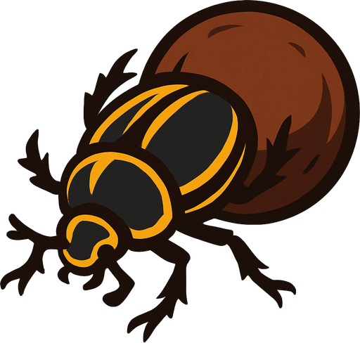 Dung beetle.
In-Game asset.  2d.  High contrast.  No shadows