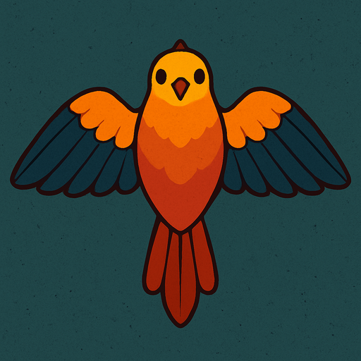 kuş bakışı bird.
In-Game asset.  High contrast.  No shadows