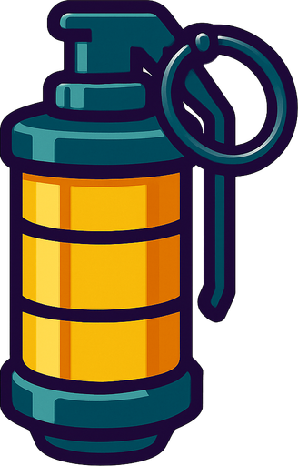 falsh bombası.
In-Game asset.  2d.  High contrast.  No shadows