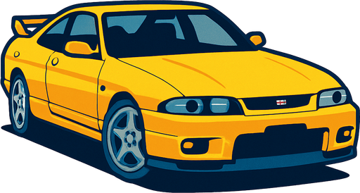 a nissan skyline gtr33.
In-Game asset.  2d.  High contrast.  No shadows
