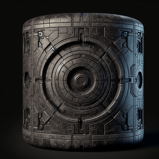 Sci-fi Vault dark Concrete wall texture 2d.
Single Game Texture. In-Game asset. 2d. Blank background. High contrast. No shadows.