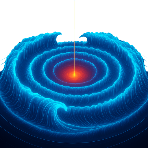 Variation hologram neon shockwave projection glowing tsunami wave expanding circles 3d waves