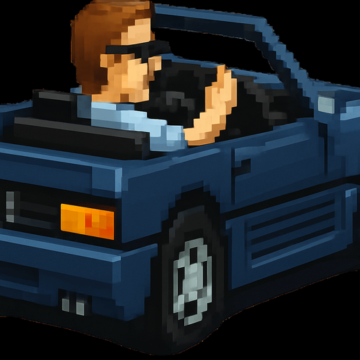 The car is dark blue