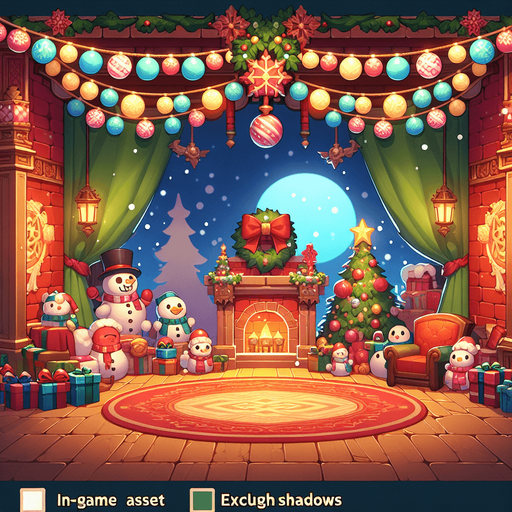 festive background Single Game Texture. In-Game asset. 2d. Blank background. High contrast. No shadows.