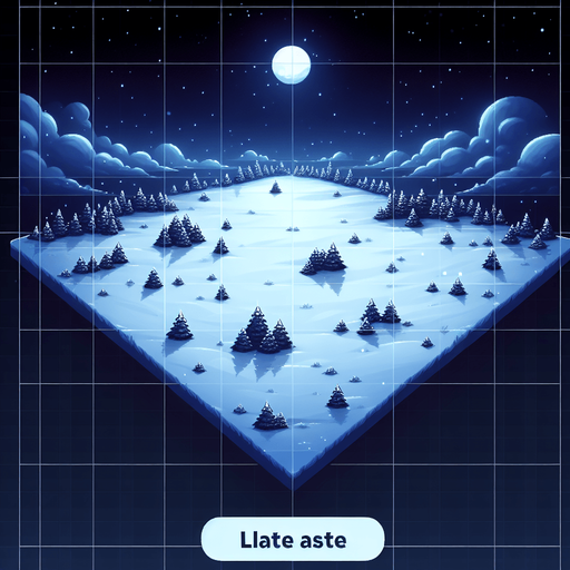Snowy flat surface viewed from above at nighttime Single Game Texture. In-Game asset. 2d. Blank background. High contrast. No shadows.