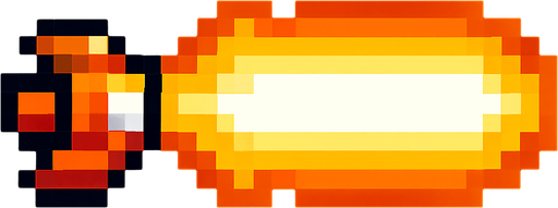 Pixel art style, spaceship lazer bullet.
In-Game asset.  2d.  High contrast.  No shadows