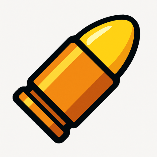 Bullet.
In-Game asset.  2d.  High contrast.  No shadows