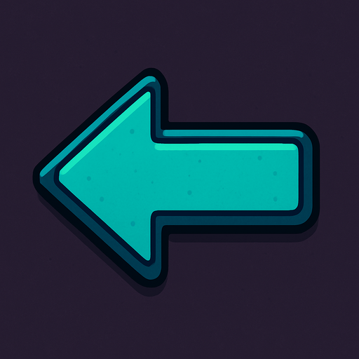 arrow pointing left.
In-Game asset.  2d.  High contrast.  No shadows