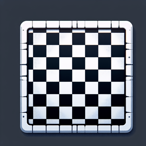 white and black checked board.
Single Game Texture. In-Game asset. 2d. Blank background. High contrast. No shadows.