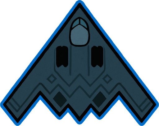 B-2 uppifrån.
In-Game asset.  2d.  High contrast.  No shadows