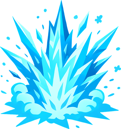 İce Explosion.
In-Game asset.  2d.  High contrast.  No shadows