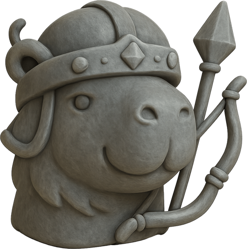 Recrealo en una escultura. Utiliza un estilo cartoon. Usas colores grises azulados. Recuerda que es un capibara usas sus rasgos y formas. Damelo sin fondo