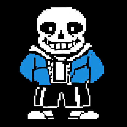 sans  undertale.
In-Game asset.  2d.  High contrast.  No shadows