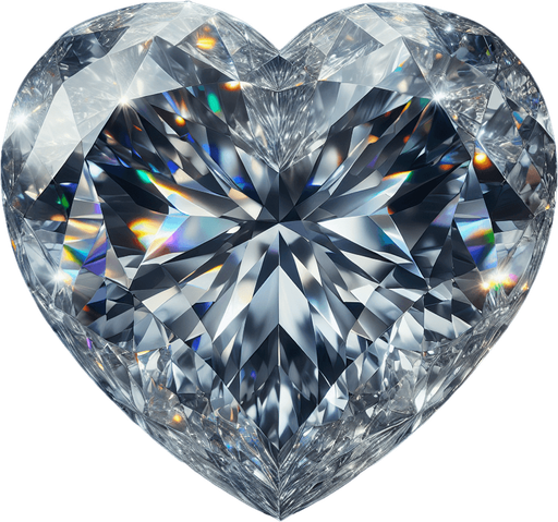 The most precious large heart in diamond, Front view.
