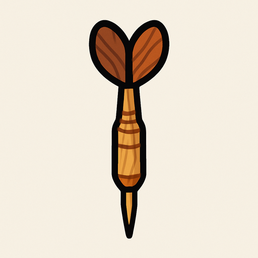 Wooden dart
In-Game asset.  2d.  High contrast.  No shadows. Topdown