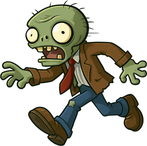 Fast zombie del videojuego plantas vs zombies.
In-Game asset.  No shadows