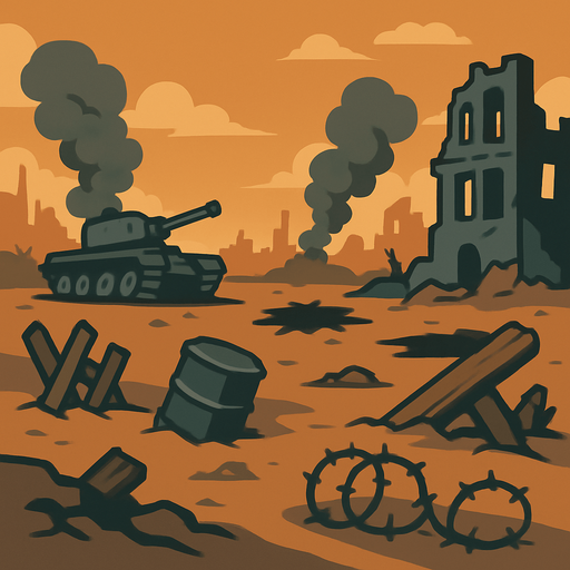 Background war.
In-Game asset.  2d.  No shadows