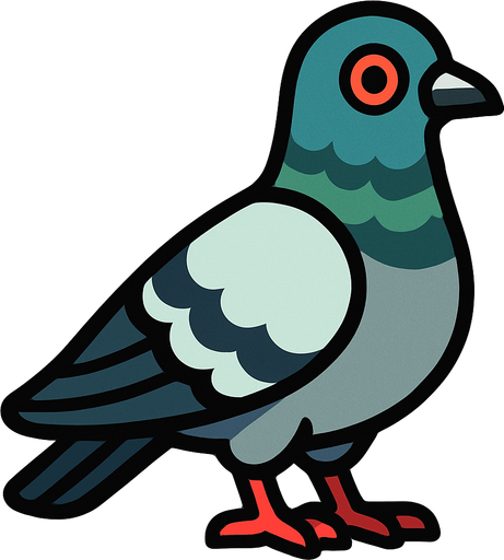 Pidgeon.
In-Game asset.  2d.  High contrast.  No shadows