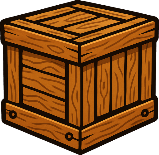 wooden.
In-Game asset.  2d.  High contrast.  No shadows