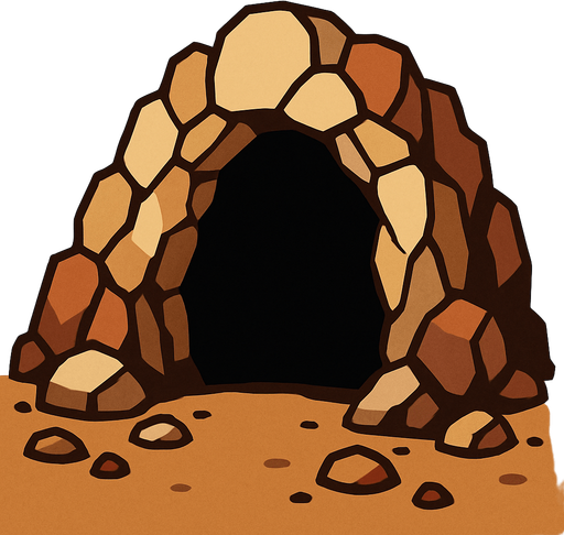 cave.
In-Game asset.  2d.  High contrast.  No shadows