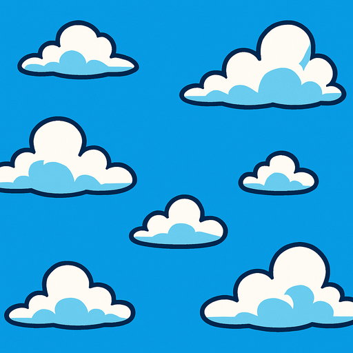 Un cielo azul.
In-Game asset.  2d.  High contrast.  No shadows