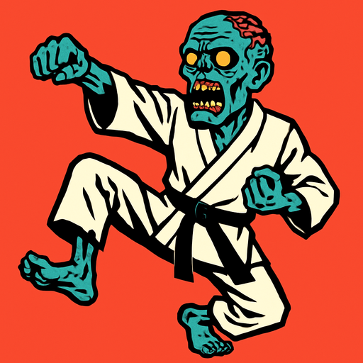 karAte zombie.
2d.  High contrast.  No shadows