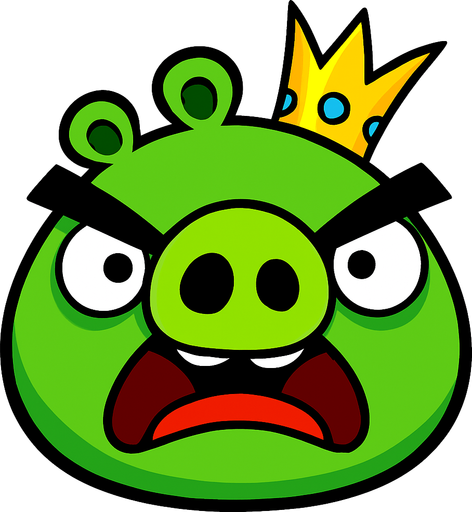 Angry birds 2 King pig.
In-Game asset.  2d.  High contrast.  No shadows