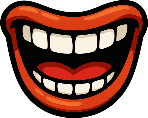 make a laughed mouth.
In-Game asset.  2d.  High contrast.  No shadows