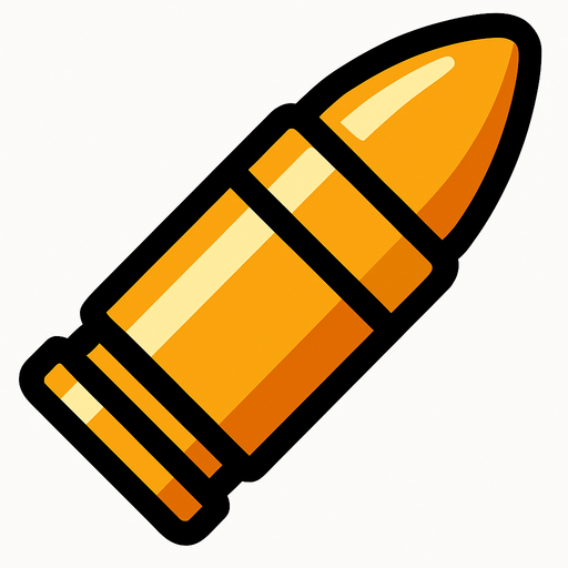 bullet.
In-Game asset.  2d.  High contrast.  No shadows