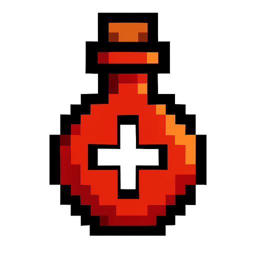 Healt restore pixel.
In-Game asset.  2d.  High contrast.  No shadows