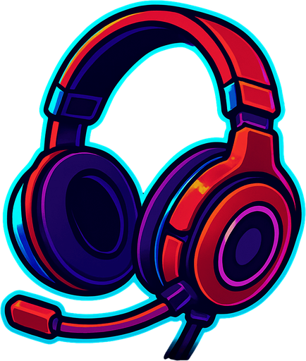 red cool dj headset rgp neon.
In-Game asset.  2d.  High contrast.  No shadows