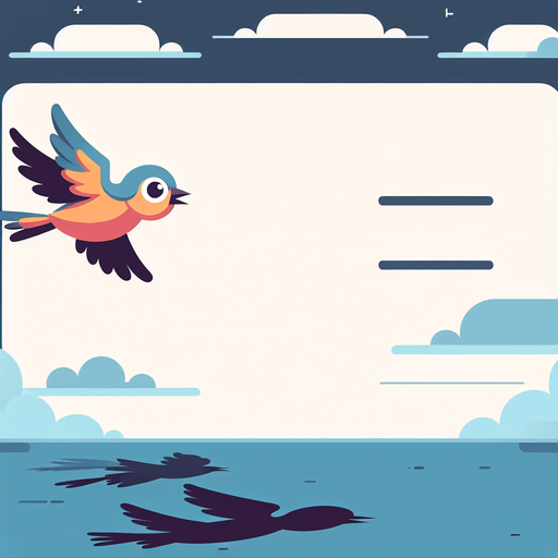 Flying bird.
Single Game Texture.  In-Game asset.  2d.  Blank background.  High contrast.  No shadows