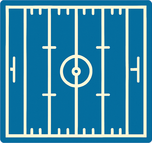 A football field.
In-Game asset.  2d.  High contrast.  No shadows