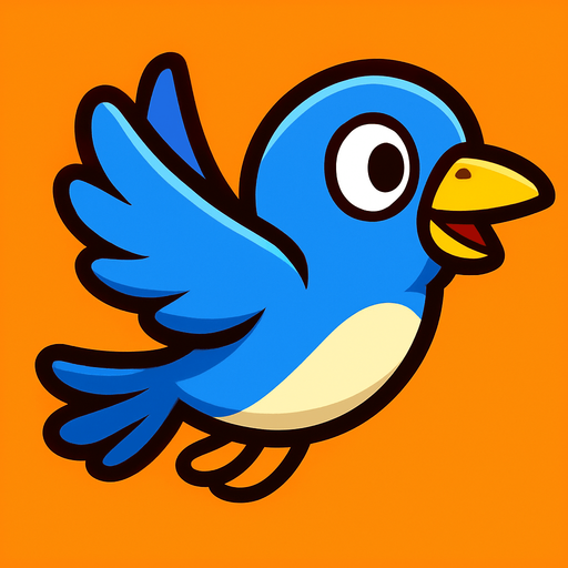 ave volando version caricatura.
In-Game asset.  2d.  High contrast.  No shadows