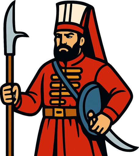 Ottoman Janissary.
In-Game asset.  2d.  High contrast.  No shadows