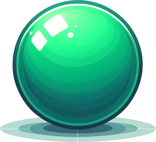 Ball for pop game plain green.
Single Game Texture. In-Game asset. 2d. Blank background. High contrast. No shadows.