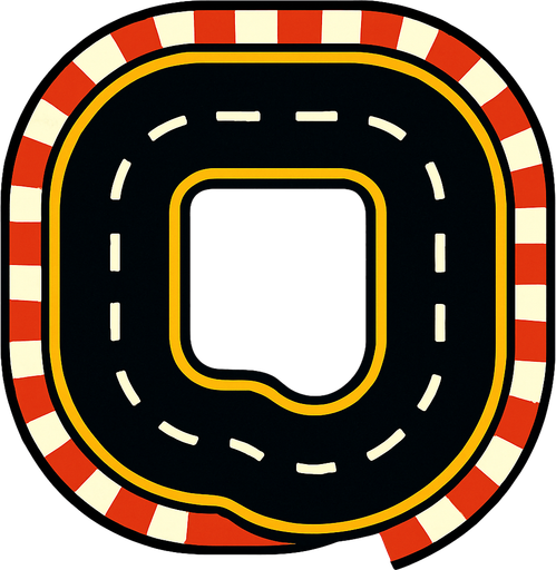 Pista de carreras desde arriba.
In-Game asset.  2d.  High contrast.  No shadows