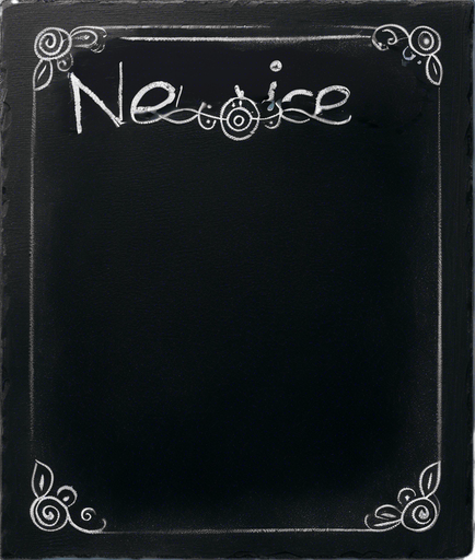 Text "NOVICE BLEND" in chalk, handwritten
