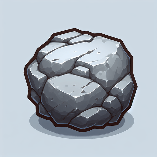 taş resmi.
Single Game Texture. In-Game asset. 2d. Blank background. High contrast. No shadows.