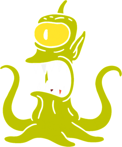 Alien mutant from the Simpsons.
In-Game asset.  2d.  High contrast.  No shadows