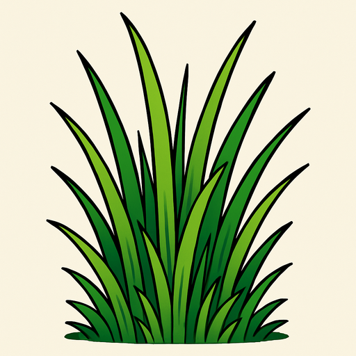 çimen uzun otlar..
In-Game asset.  2d.  High contrast.  No shadows