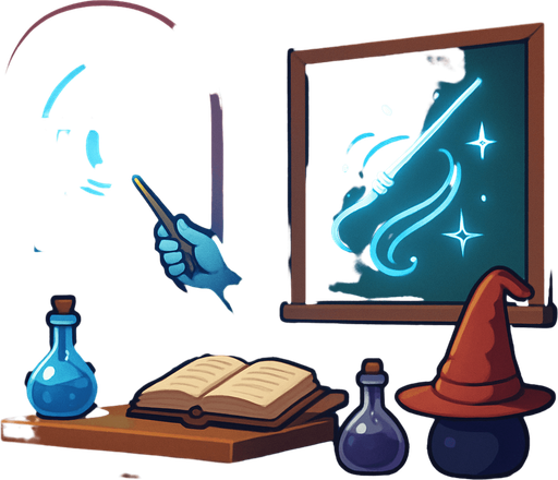 Clase mágica simple muy realista en 2D.
In-Game asset.  2d.  High contrast.  No shadows