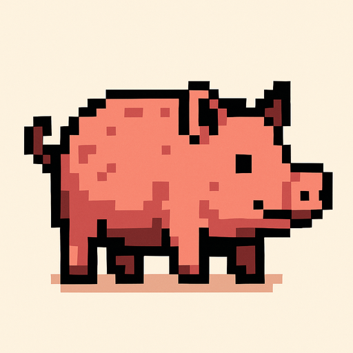 Domuz pixel.
In-Game asset.  2d.  High contrast.  No shadows